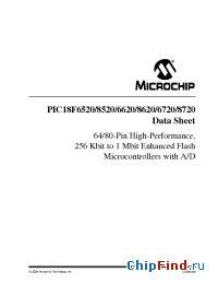 Datasheet PIC18F6520 manufacturer Microchip